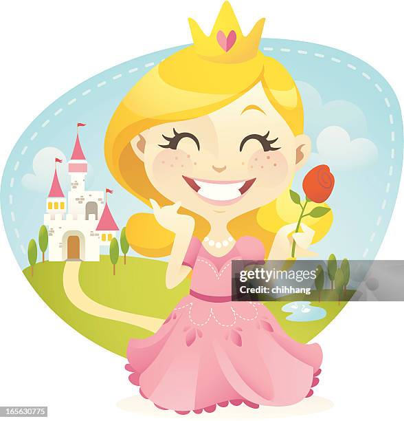 ilustraciones, imágenes clip art, dibujos animados e iconos de stock de little princess - princesa