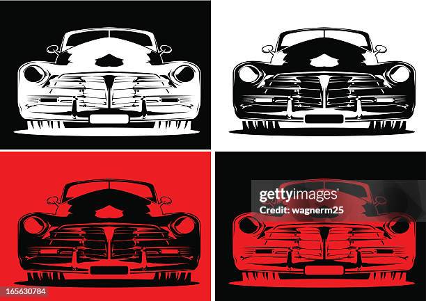 classic car front view - drag racing stock illustrations