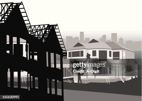 House Construction Vector Silhouette House Construction Vector Silhouette