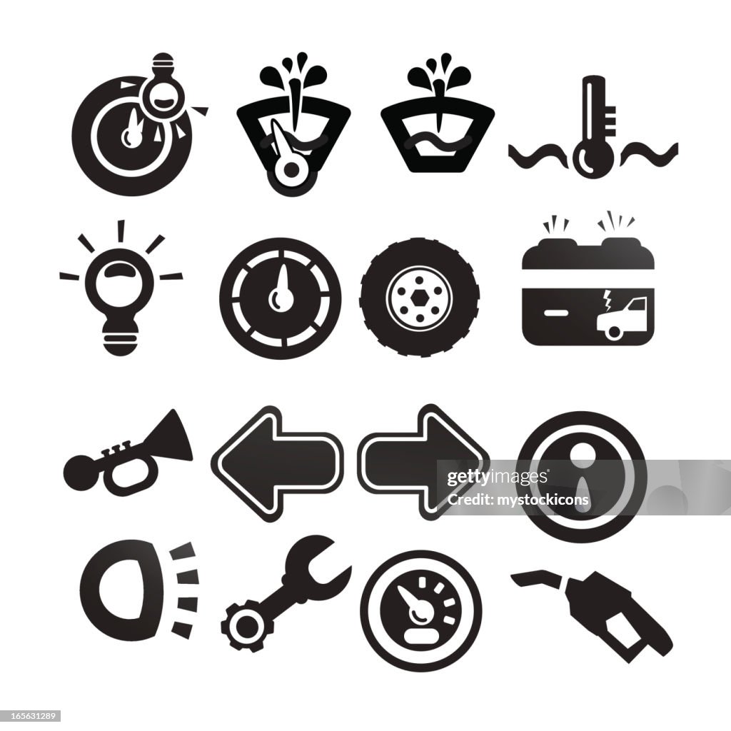 Black & White Series - Car Indicator Icons