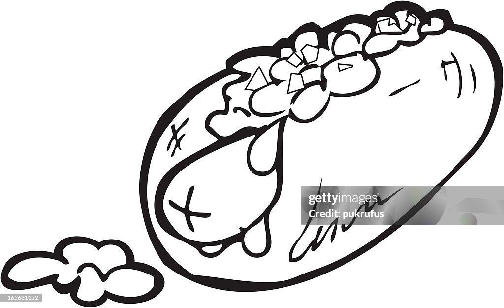 Chili Dog Line Art