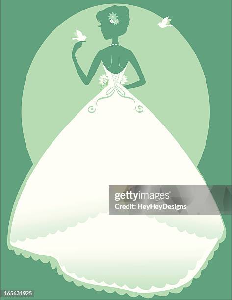 braut auf der rückseite - wedding dress stock-grafiken, -clipart, -cartoons und -symbole