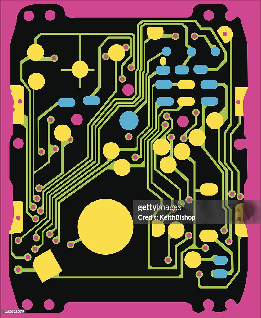 Computer Chip Communication Technology Pop Art High-Res Vector Graphic ...