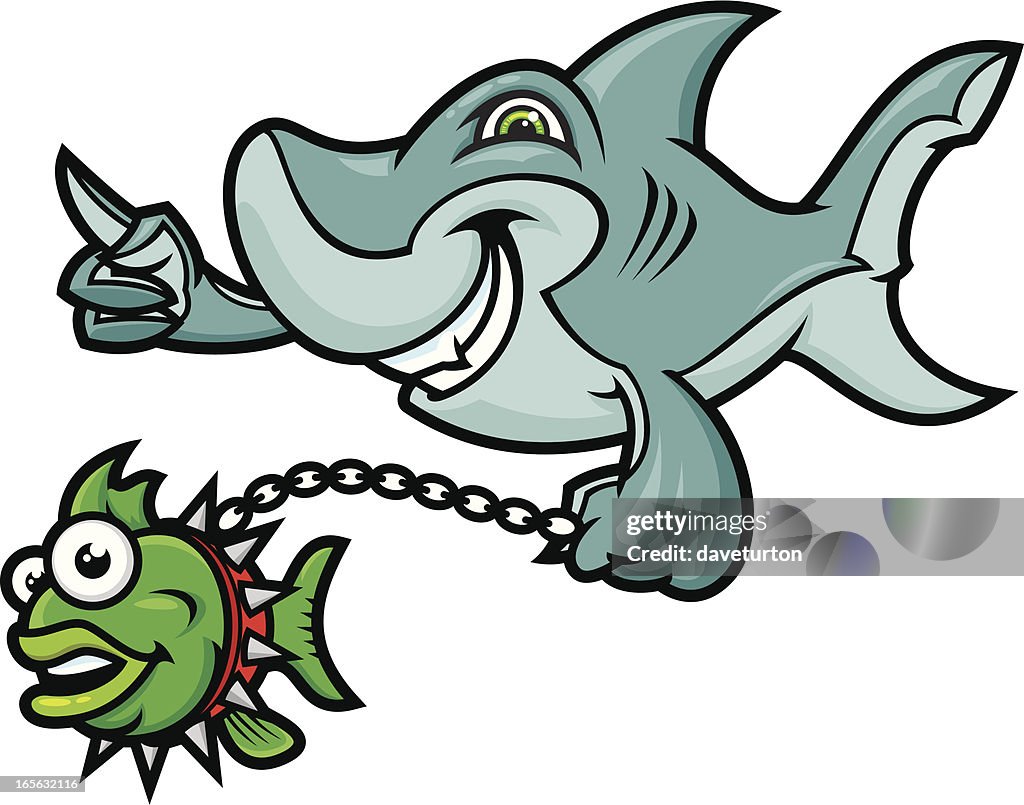 Shark With Pet Fish High-Res Vector Graphic - Getty Images