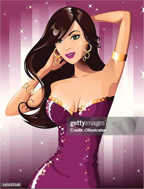 stockillustraties, clipart, cartoons en iconen met beauty dancing - verleidelijke vrouw