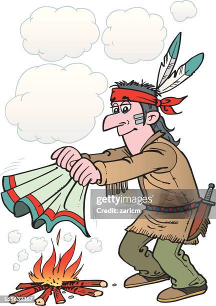 ilustrações, clipart, desenhos animados e ícones de indiana e sinais de fumaça - sinal de fumaça