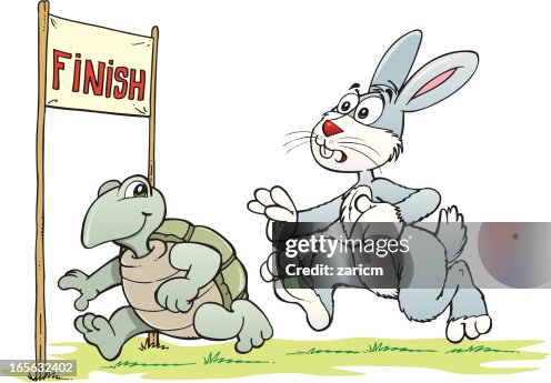 Lean Bild Rabbit Turtle Rabbit And Turtle High-Res Vector Graphic - Getty Images