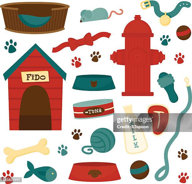 stockillustraties, clipart, cartoons en iconen met pet supplies - pet leash