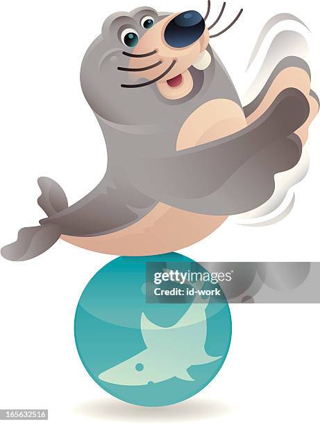 ilustraciones, imágenes clip art, dibujos animados e iconos de stock de funny junta de - león marino