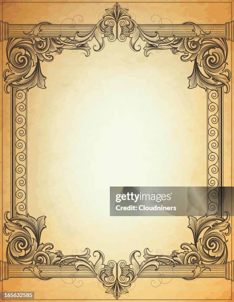 broadleaf and columns - craft paper background stock illustrations