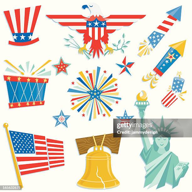 american symbols - liberty bell stock illustrations