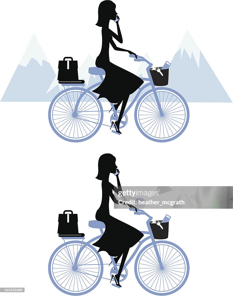Business Woman on Bike