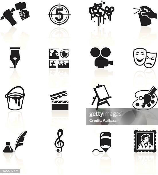 stockillustraties, clipart, cartoons en iconen met black symbols - arts - beeldhouwer