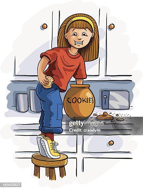 hand in the cookie jar - child cookie jar stock illustrations