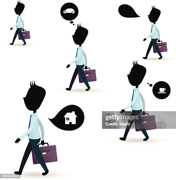 businessmen wishing ( walking ) - file clerk stock illustrations