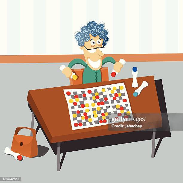 bingo grandma - bingo stock illustrations