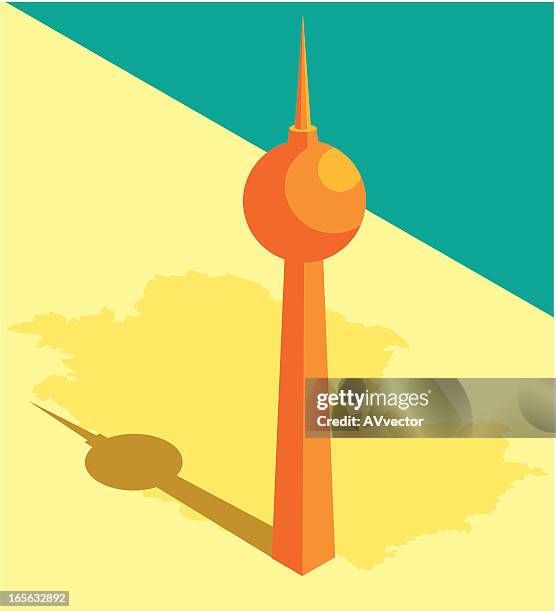 stockillustraties, clipart, cartoons en iconen met television tower - television tower berlin