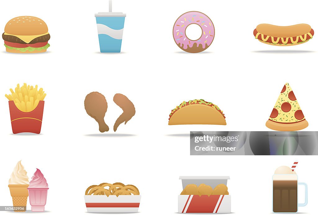 Fast Food icons | Premium Matte series