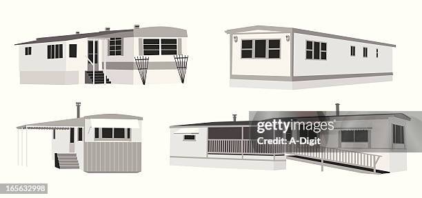 mobile homes vector silhouette - wheelchair accessibility stock illustrations