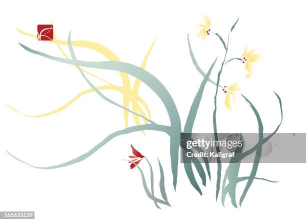 iris flower - iris flower stock illustrations