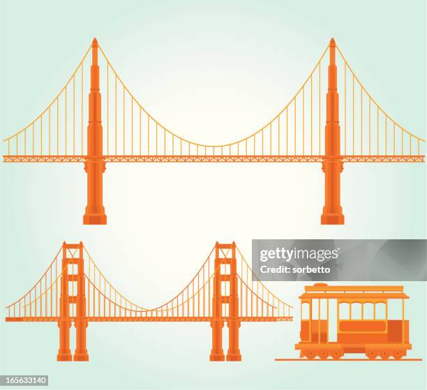 san francisco landmark - golden gate bridge stock illustrations