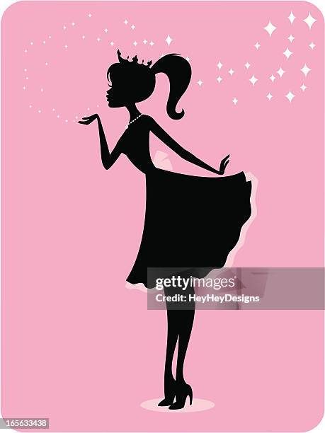 princess kisses - skinny teen stock illustrations