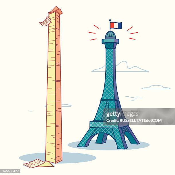 worlds tallest paper stack - worlds stock illustrations