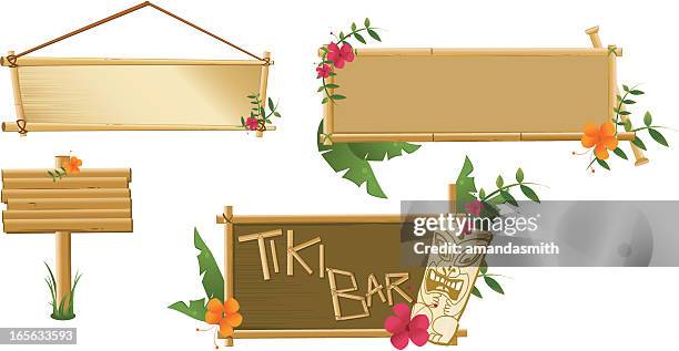 tropical signs - bamboo material stock illustrations