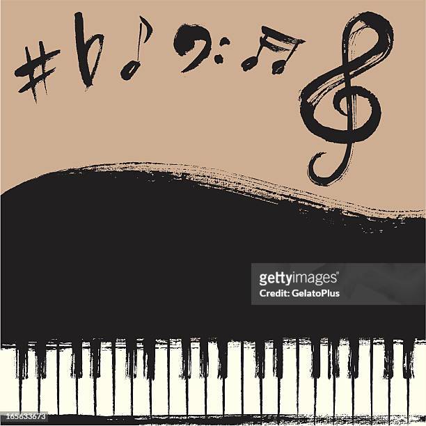 grand piano hintergrund - music note stock-grafiken, -clipart, -cartoons und -symbole