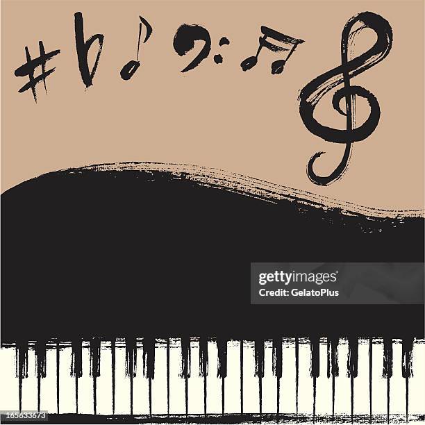 stockillustraties, clipart, cartoons en iconen met grand piano background - klavier