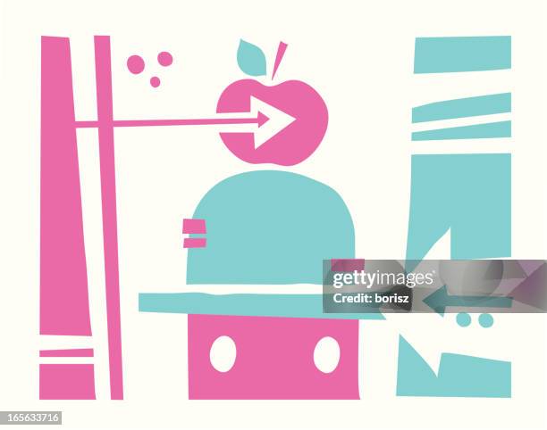 apple and hat - strange fruit stock illustrations
