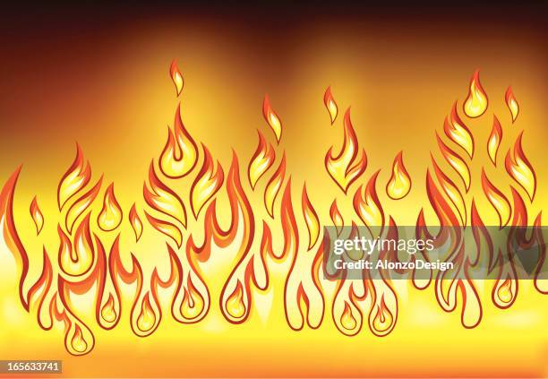 flames - forest fire stock illustrations