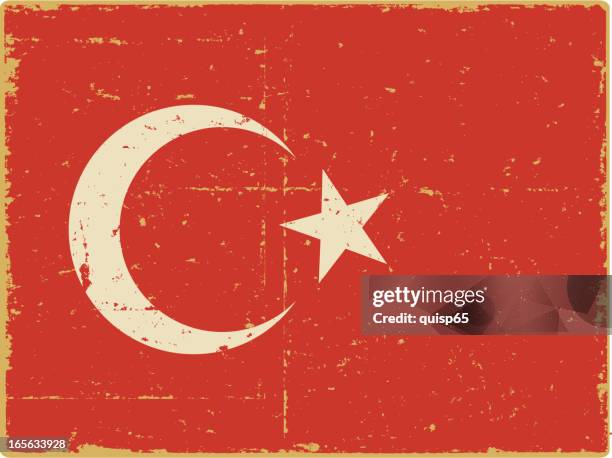 turkish flag - turkey flag stock illustrations