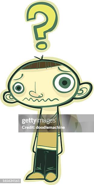 clueless - child asking question stock illustrations