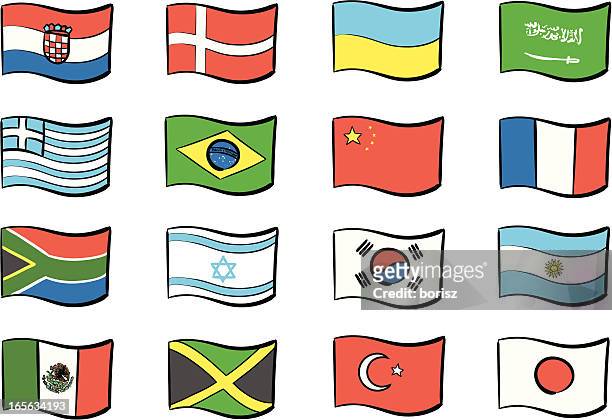 world flags - argentina israel stock illustrations