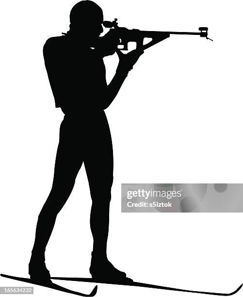 target shooting - cross country skiing stock illustrations