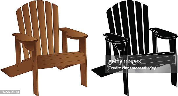 adirondack/muskoka stuhl - landhaus stock-grafiken, -clipart, -cartoons und -symbole