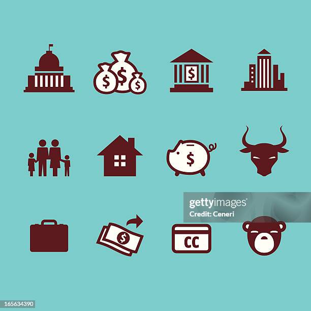 financial crisis icons - money to burn stock illustrations