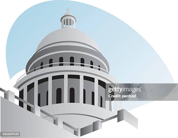 stockillustraties, clipart, cartoons en iconen met illustration of the capitol dome on white background - bondsgebouw