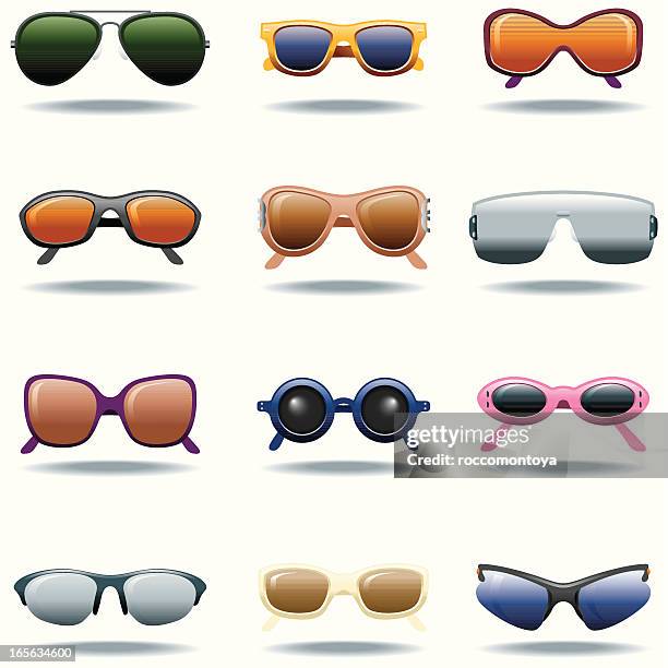 icon set, sunglasses - cats eye glasses stock illustrations