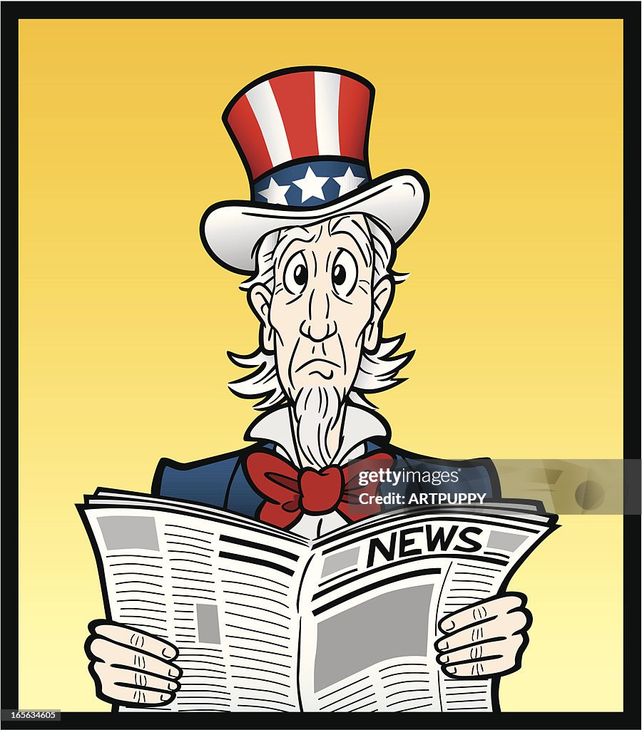 Uncle Sam Reading The News