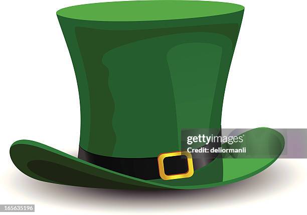 st. patrick's hat - green hat stock illustrations
