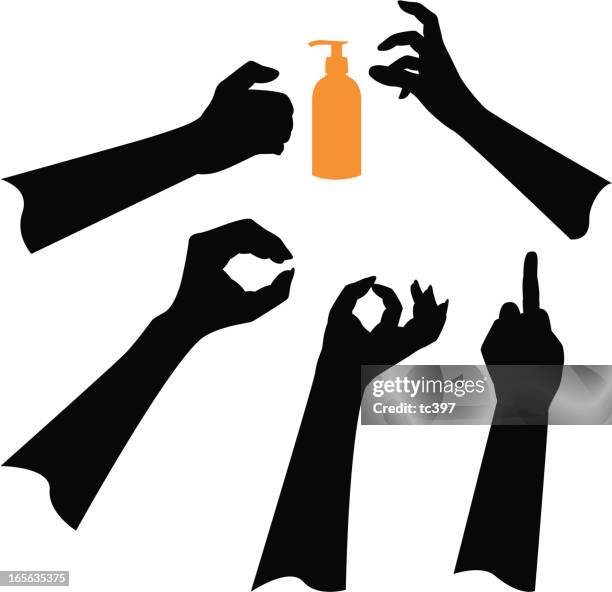 ilustraciones, imágenes clip art, dibujos animados e iconos de stock de gestos con las manos - gesto obsceno