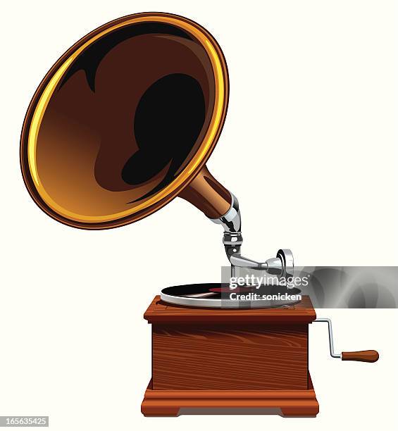 gramophone - golden record stock illustrations