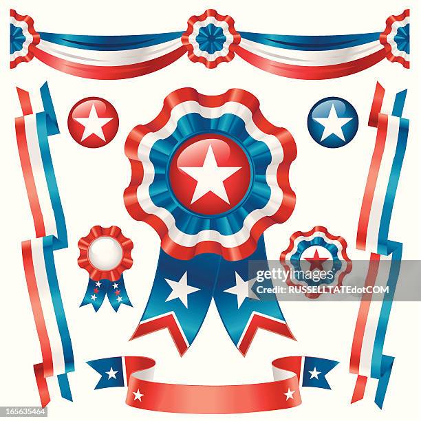 illustrations, cliparts, dessins animés et icônes de red, white & rubans bleu - écharpe officielle