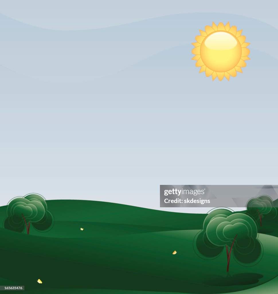 Spring Landscape, Trees, Sun