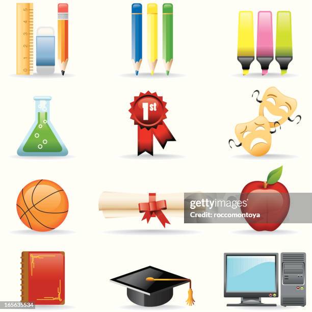 icon set, education - masters degree icon stock illustrations