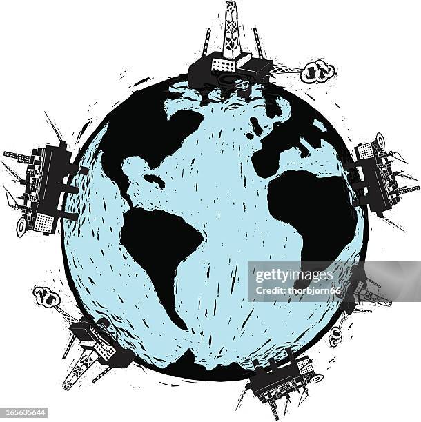 global oil industry - skill building stock illustrations