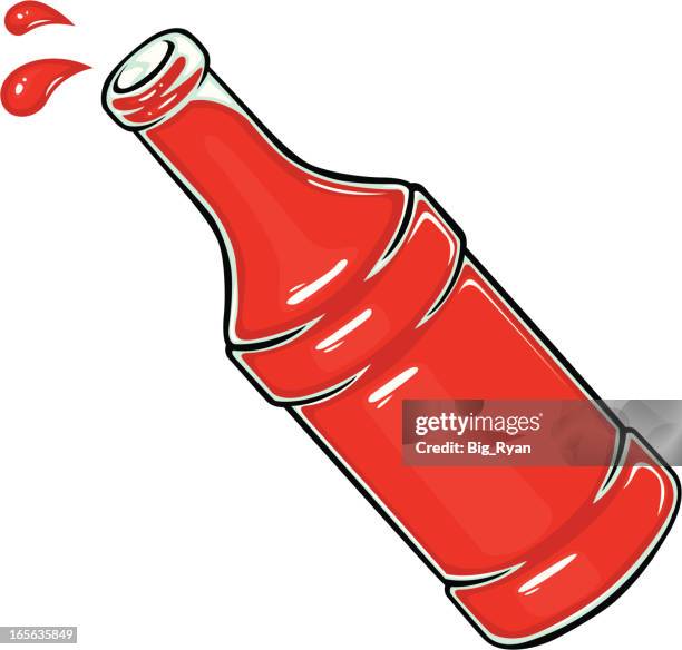 - sauce in der flasche - scharfe sauce stock-grafiken, -clipart, -cartoons und -symbole