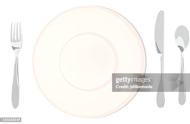 utensils meal setting - breakfast table setting stock illustrations
